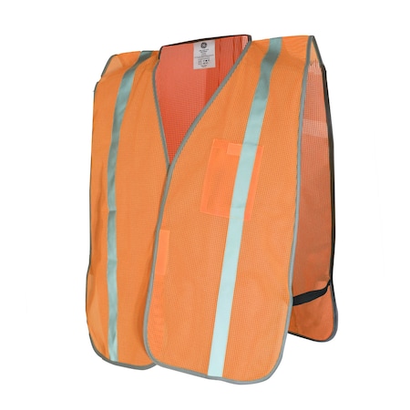 Ge Orange Safety Vest, Inner Pocket, W/Elastic strap GV074O